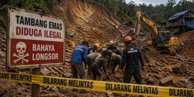 Tambang Emas Diduga Ilegal Bombana Longsor, Satu Pekerja Tewas