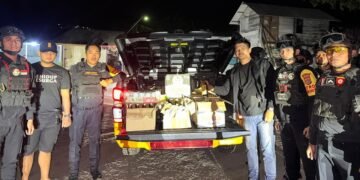 Operasi Pekat Anoa 2026, Ratusan Botol Miras Diamankan di Pelabuhan Wawonii