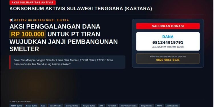 Patungan Rp100 Ribu untuk PT Tiran, KASTARA: Jangan Cuma Keruk Nikel